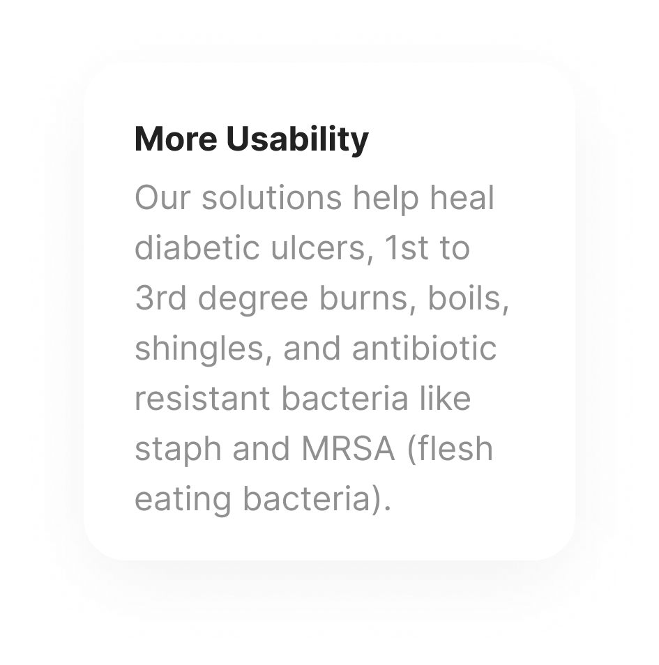 More Usability Than Conventional Antibiotics